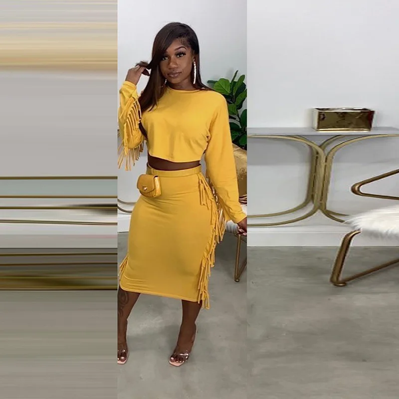 Casual Women Skirt Two Piece Set Shirt And Loose Pants Tassel Solid Color Streetwear Matching Suit Tracksuit Clothes For Women
Casual Women Skirt Two Piece Set Shirt And Loose Pants Tassel Solid Color Streetwear Matching Suit Tracksuit Clothes For Women