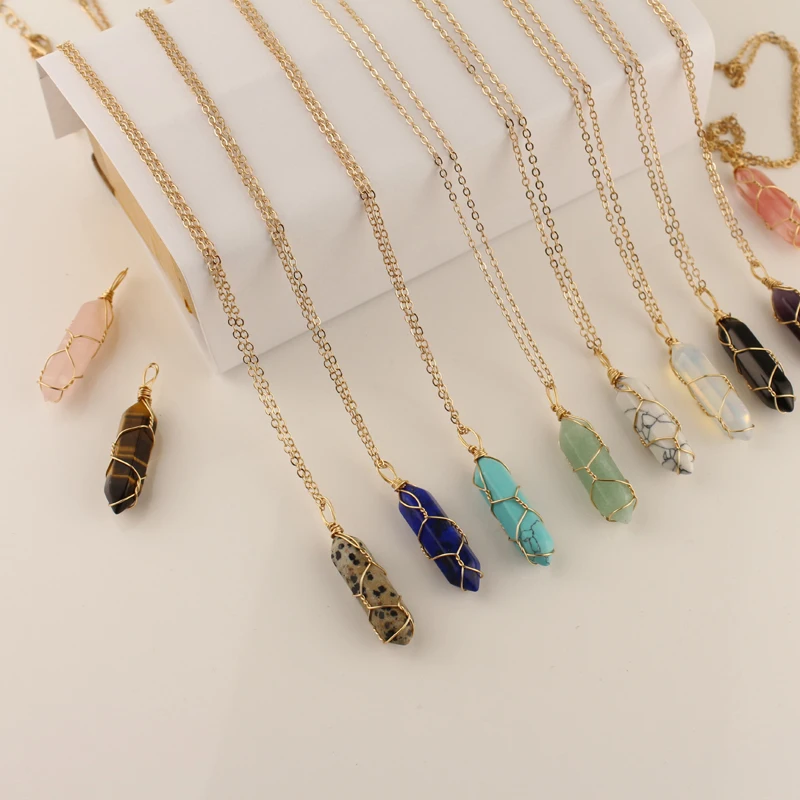 New Crystal Stone Opal Malachite Lapis Green Howlite Stone Onyx Rose Pink Quartz Carnelian Faceted Bead Twining Pendant Necklace
New Crystal Stone Opal Malachite Lapis Green Howlite Stone Onyx Rose Pink Quartz Carnelian Faceted Bead Twining Pendant Necklace