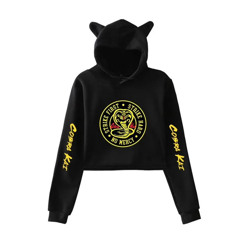 Popular Cobra Kai Hoodie Children Cat Ears Cobra Kai Sweatshirts Crop Top Hoodies Women Hooded Short Sweatshirt Casual Tracksuit
Popular Cobra Kai Hoodie Children Cat Ears Cobra Kai Sweatshirts Crop Top Hoodies Women Hooded Short Sweatshirt Casual Tracksuit