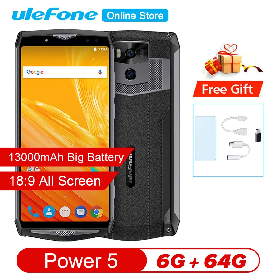 Ulefone power 5 Face ID Беспроводная зарядка Android 8 1 MTK6763 Восьмиядерный 18:9 6 0 ''FHD ГБ ОЗУ 64
