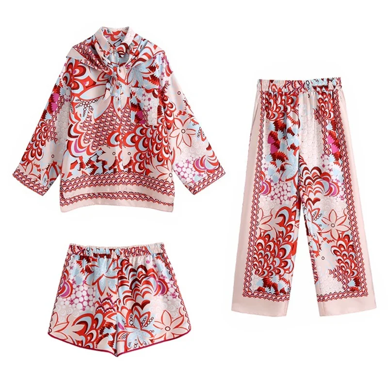 Vintage Floral Print Women Shirt with Scarf Casual Loose Long Sleeve Blouses Suit Fashion Button Chic Female Shirts Set Clothing
Vintage Floral Print Women Shirt with Scarf Casual Loose Long Sleeve Blouses Suit Fashion Button Chic Female Shirts Set Clothing