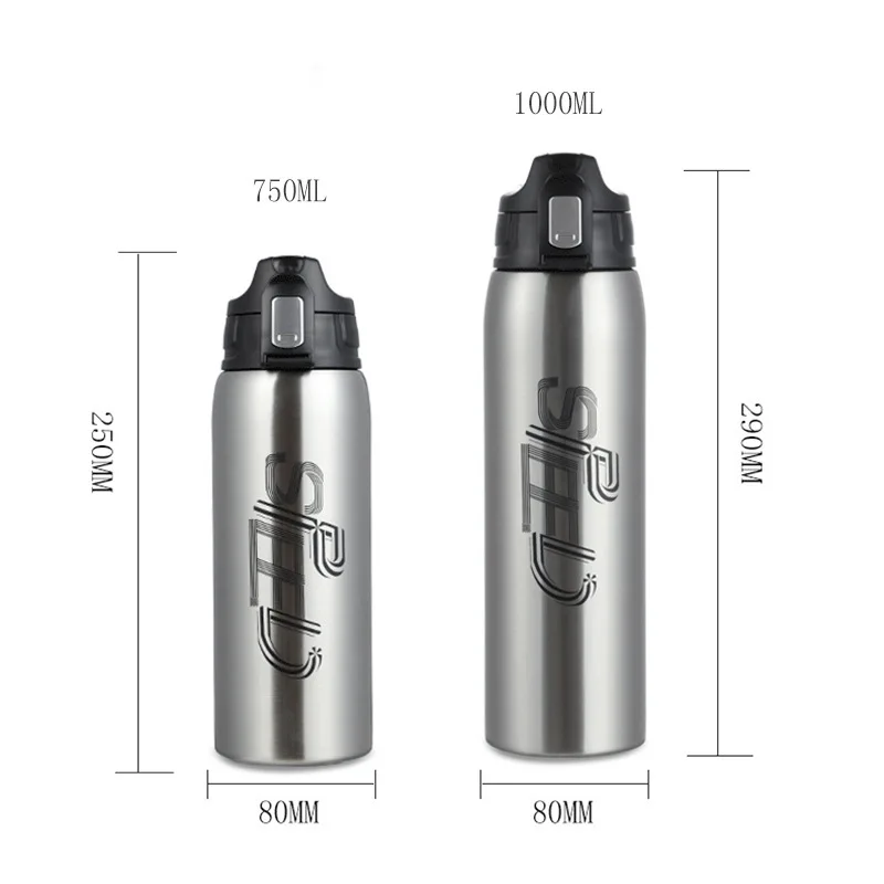

1000ml/750ml High Quality Stainless Steel Sport Vacuum Flask Portable Outdoor Climbing Thermal Bottle Coffee Tea Insulation Cup