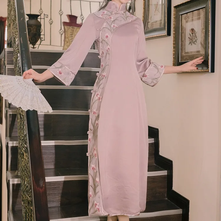 2021 New Spring Dress Retro Republican Style Improved Hanfu Cheongsam Long Dress Women Chinese Style Qipao Cotton
2021 New Spring Dress Retro Republican Style Improved Hanfu Cheongsam Long Dress Women Chinese Style Qipao Cotton