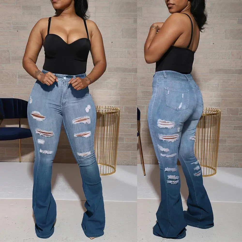 Women's gradient jeans hot sale denim flared pants women's retro jeans ripped jeans women's slim jeans straight trousers
Women's gradient jeans hot sale denim flared pants women's retro jeans ripped jeans women's slim jeans straight trousers