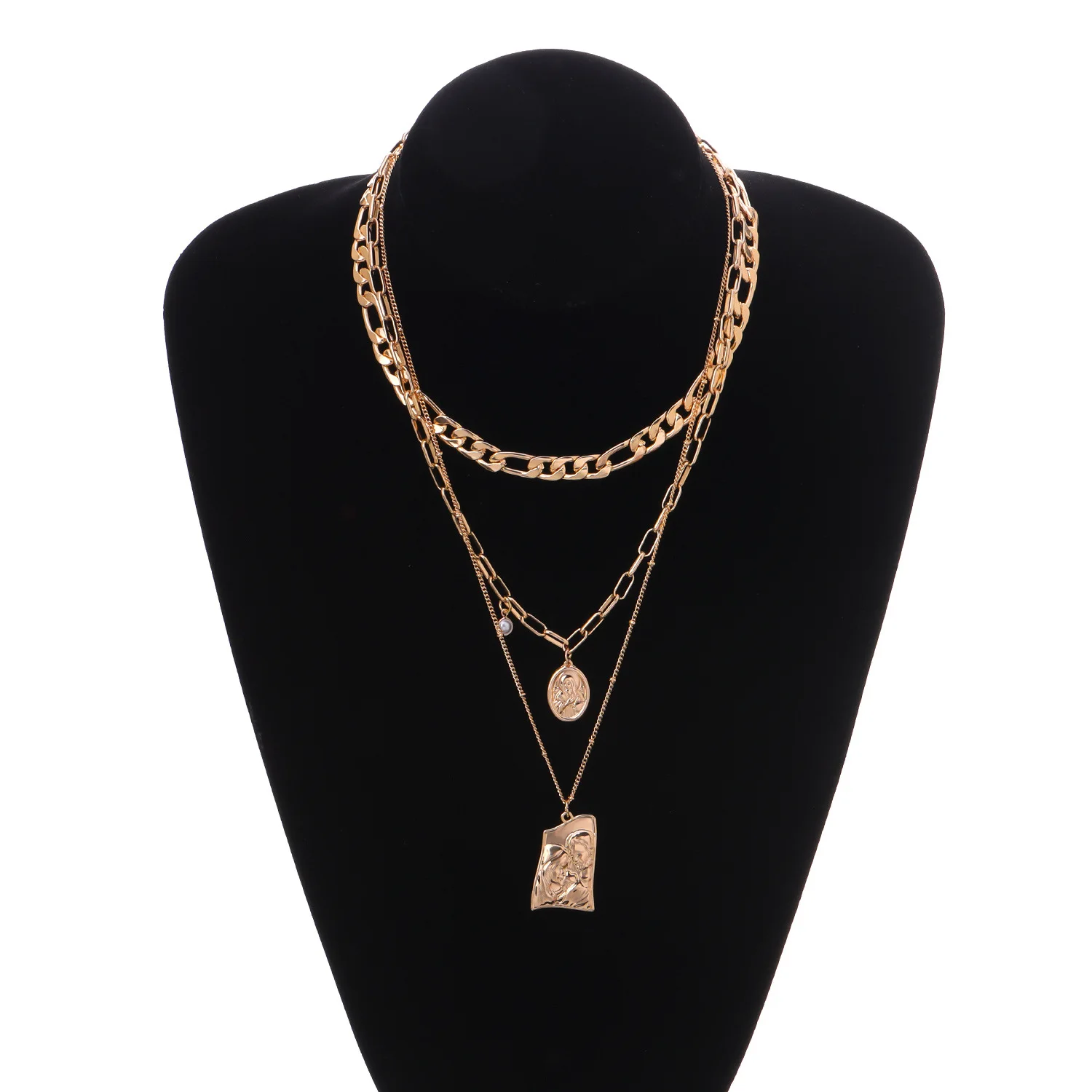 Vintage Multi-layer Coin Chain Choker Necklace For Women Gold Silver Color Fashion Portrait Chunky Chain Necklaces Jewelry
Vintage Multi-layer Coin Chain Choker Necklace For Women Gold Silver Color Fashion Portrait Chunky Chain Necklaces Jewelry