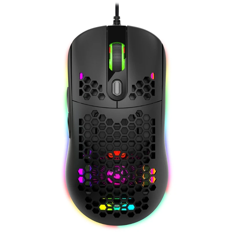 

6 Gear DPI Adjustable Wired Programmable Hole Mouse RGB LED Breathing Light Gaming Mouse Computer Laptop Accessories