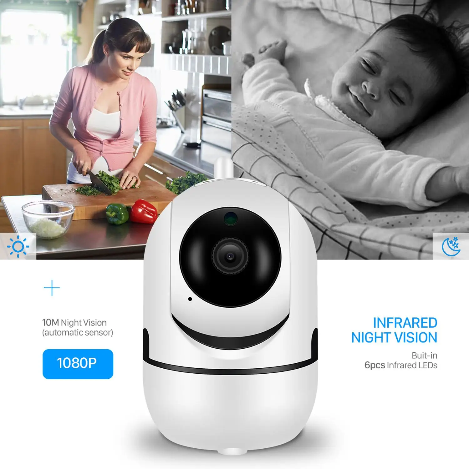 HD 1080P Wireless IP Camera PTZ 2MP 4X Digital Zoom Auto Tracking Human Home Security CCTV Network Wifi Camera Motion Detection
HD 1080P Wireless IP Camera PTZ 2MP 4X Digital Zoom Auto Tracking Human Home Security CCTV Network Wifi Camera Motion Detection
