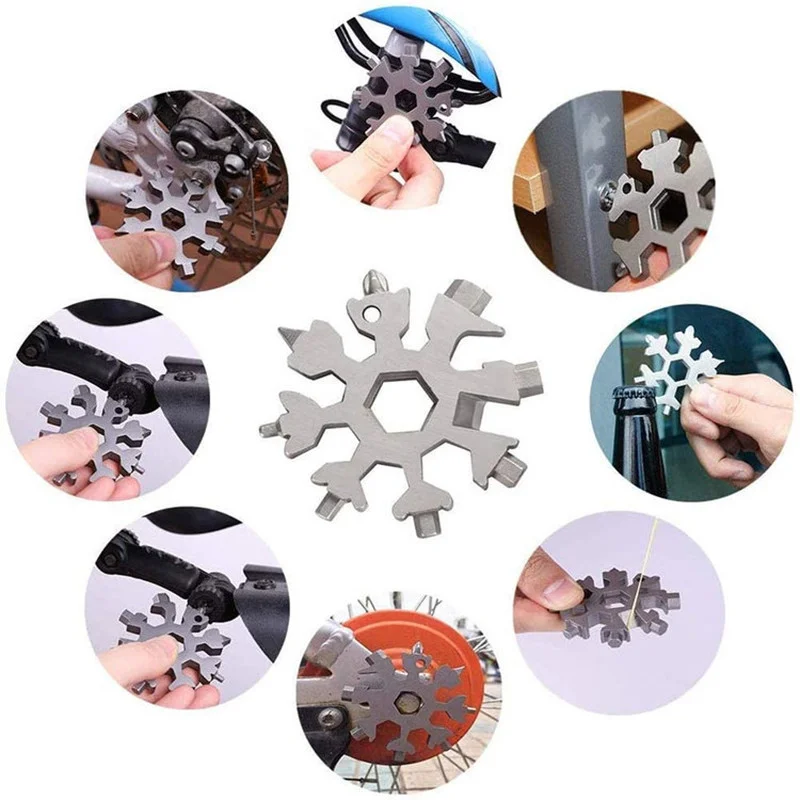 2021NEW 18 In 1 Snowflake Snow Wrench Spanner Hex Wrench Multifunction Camping Outdoor Survive Tools Bottle Opener Screwdriver
2021NEW 18 In 1 Snowflake Snow Wrench Spanner Hex Wrench Multifunction Camping Outdoor Survive Tools Bottle Opener Screwdriver