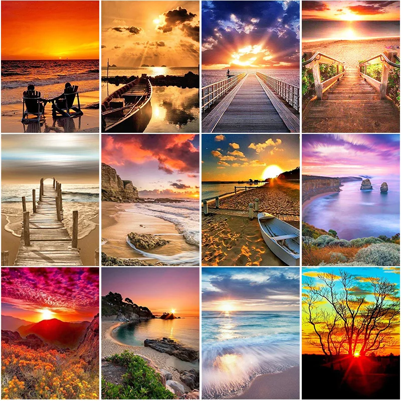 Painting With Diamonds Mosaic on Self-Sticker Canvas Kit Full Drill Sunset Landscape Embroidery Cross Stitch Manual Home Decor
Painting With Diamonds Mosaic on Self-Sticker Canvas Kit Full Drill Sunset Landscape Embroidery Cross Stitch Manual Home Decor