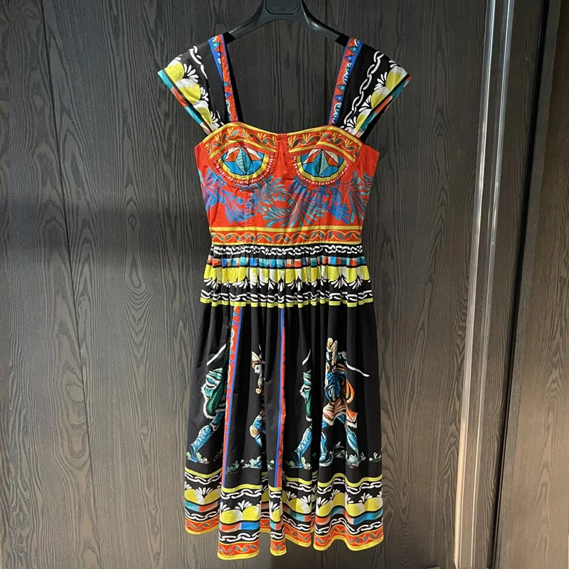 High Quality 100% Cotton Woman's Dress Fashion Runway Sicilian Puppet Print Vacation Party Holiday Midi Dress For Summer 2021
High Quality 100% Cotton Woman's Dress Fashion Runway Sicilian Puppet Print Vacation Party Holiday Midi Dress For Summer 2021