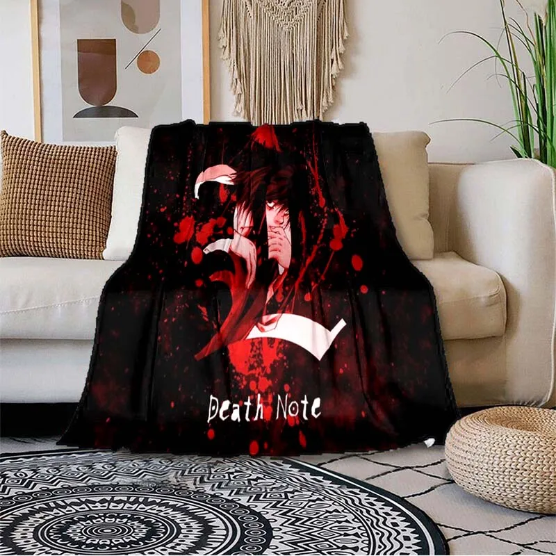 Одеяло с 3D-принтом из аниме Death Note японское Фланелевое покрывало рисунком