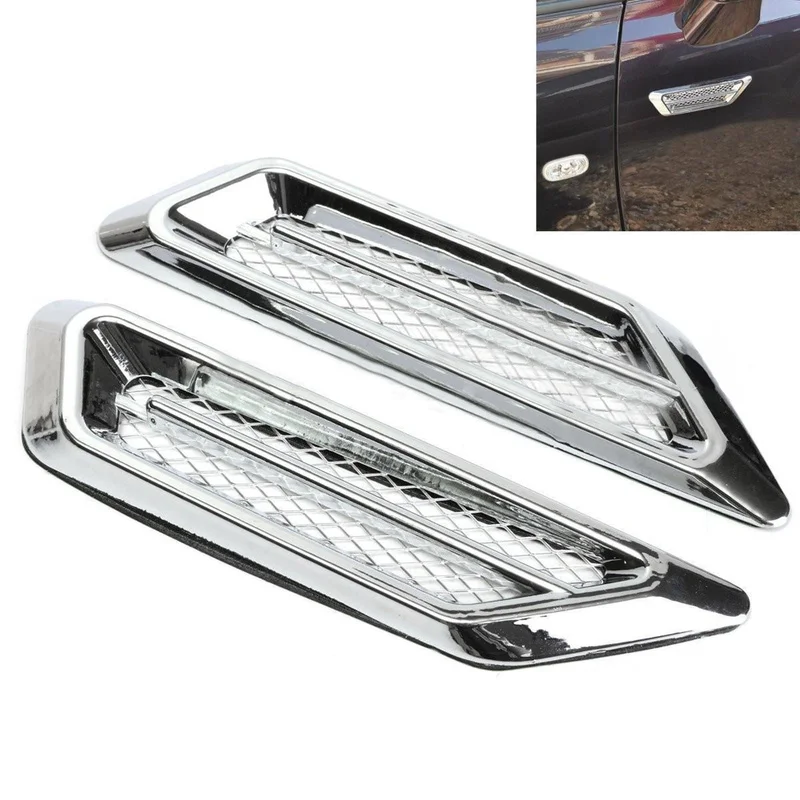 2Pcs/set Chrome Car Sticker 3D Sticker Car Air Flow Fender Side Vent Cover Decal Grid Decoration Sticker Car Styling Accessories
2Pcs/set Chrome Car Sticker 3D Sticker Car Air Flow Fender Side Vent Cover Decal Grid Decoration Sticker Car Styling Accessories