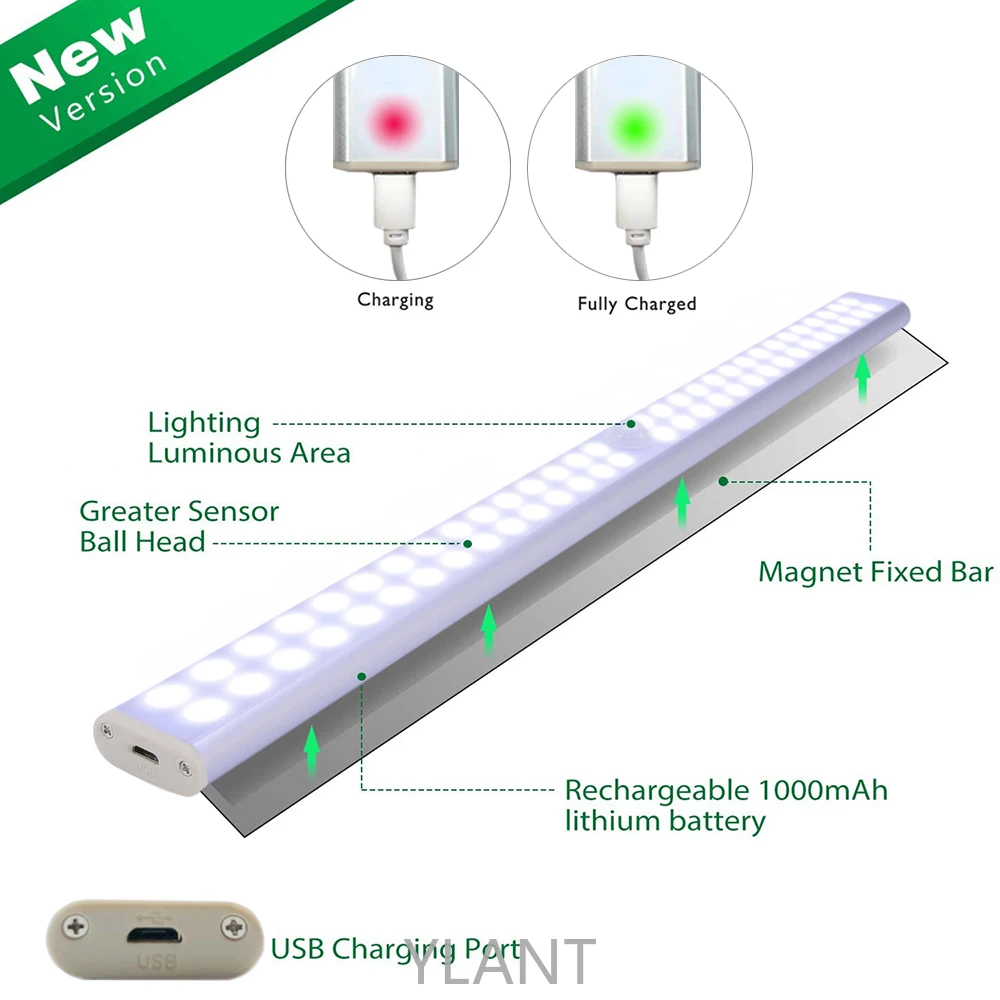 6 10 24 40 60 LEDs Under Cabinet Night Light Motion Sensor Closet Light Kitchen Bedroom Lighting Wall Lamp With Magnetic Strip
6 10 24 40 60 LEDs Under Cabinet Night Light Motion Sensor Closet Light Kitchen Bedroom Lighting Wall Lamp With Magnetic Strip