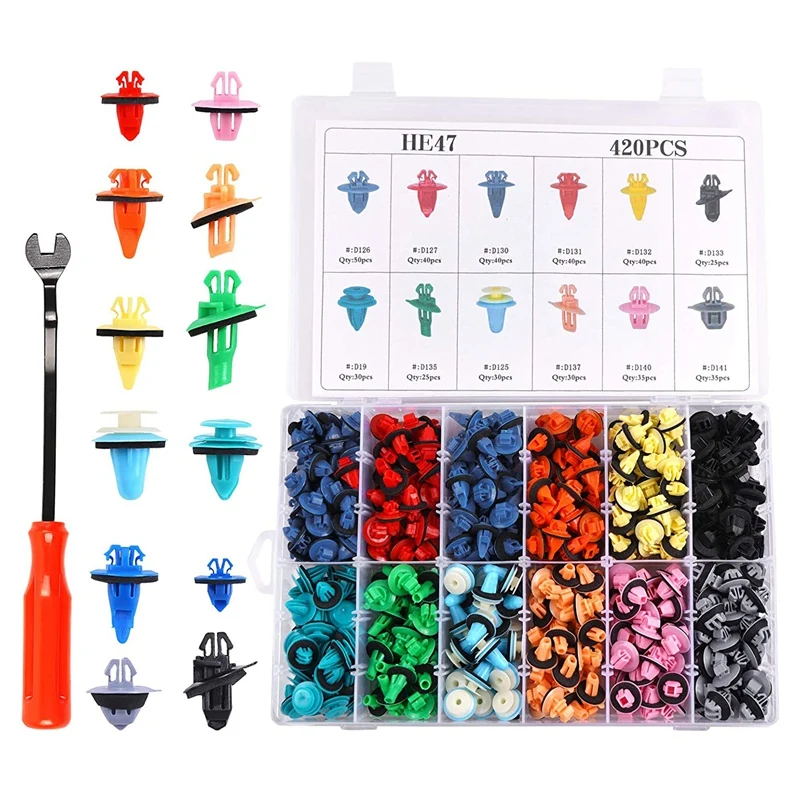 421PCS Bumper Retainer Clips Car Rivets Fasteners Push Retainer Kit Panel Fender Clips for Toyota - 12 Most Common Sizes
421PCS Bumper Retainer Clips Car Rivets Fasteners Push Retainer Kit Panel Fender Clips for Toyota - 12 Most Common Sizes