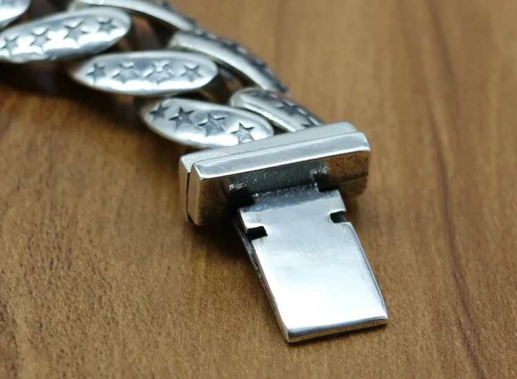 Starfield S925 Sterling Silver Punk Style Retro Thai Silver Bracelet Homme Rough Section Chain Buckle Men Women
Starfield S925 Sterling Silver Punk Style Retro Thai Silver Bracelet Homme Rough Section Chain Buckle Men Women