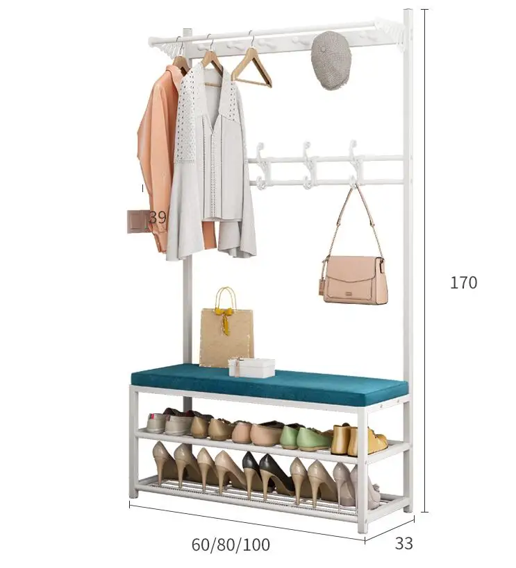 Clothes rack landing door multi-functional iron clothes rack indoor household shoes stool hanging clothes rack integrated shelf
Clothes rack landing door multi-functional iron clothes rack indoor household shoes stool hanging clothes rack integrated shelf
