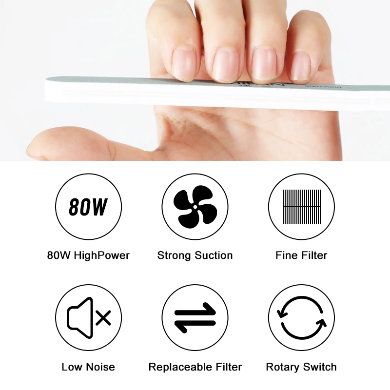 Big Power 80W White Fan Nail Dust Vacuum Cleaner Machine For Manicure Professional Electric Nail Art Equipmen Nail Polish Clean
Big Power 80W White Fan Nail Dust Vacuum Cleaner Machine For Manicure Professional Electric Nail Art Equipmen Nail Polish Clean