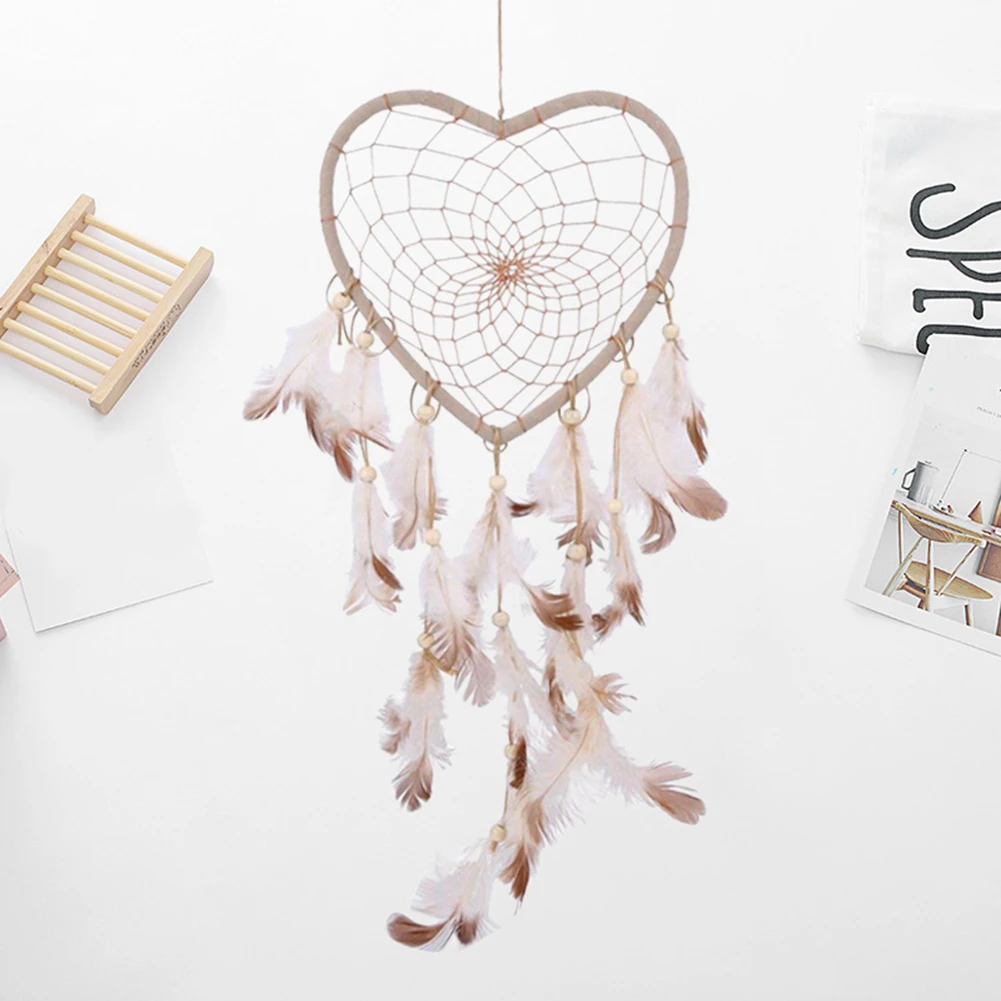 Heart Shaped Dream Catcher Hanging Feather Ornament Auto Pendant Wall Hang Decoration Kids Decor Dreamcatcher Children Room 
Heart Shaped Dream Catcher Hanging Feather Ornament Auto Pendant Wall Hang Decoration Kids Decor Dreamcatcher Children Room