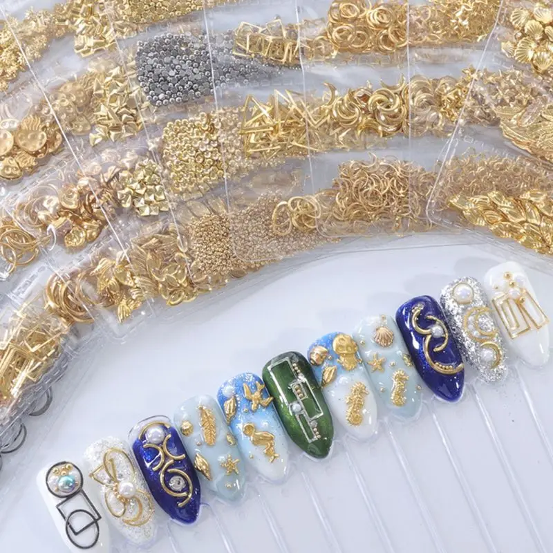 1 Pack Mixed Hollow Metal Frame 3D Nail Art Decoration Seashell Star Geometric Metallic Studs Rivets DIY Manicure Jewelry Tips
1 Pack Mixed Hollow Metal Frame 3D Nail Art Decoration Seashell Star Geometric Metallic Studs Rivets DIY Manicure Jewelry Tips