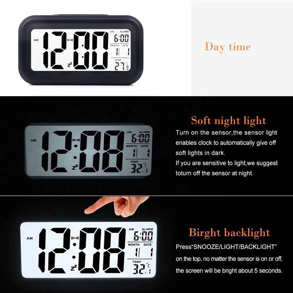 Electric Desktop Table Clock Electronic Alarm Clock Digital Big LED Screen Desk Clock Data Time Calendar Temperature Desk Watch
Electric Desktop Table Clock Electronic Alarm Clock Digital Big LED Screen Desk Clock Data Time Calendar Temperature Desk Watch