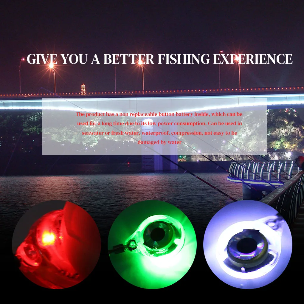 1 pieces Fishing Lure Light Outdoor Freshwater Saltwater Fishing LED Colorful Light Mini Lure Lamp Battery Powered
1 pieces Fishing Lure Light Outdoor Freshwater Saltwater Fishing LED Colorful Light Mini Lure Lamp Battery Powered
