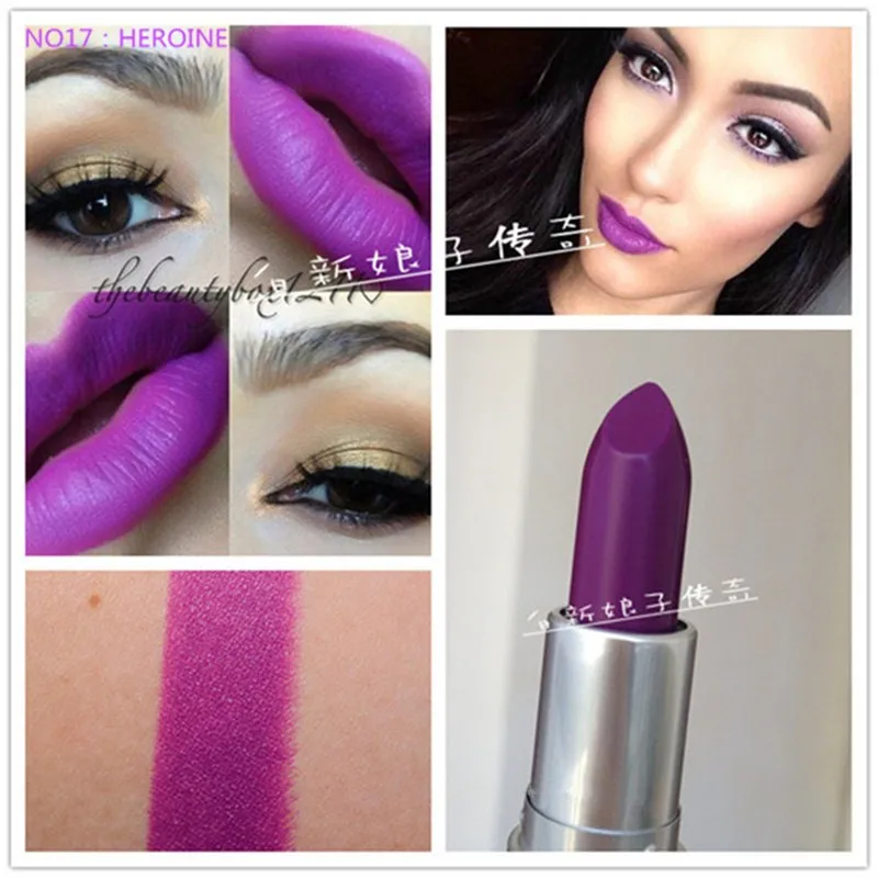 Матовая помада MYG фиолетовая губная Heroine batom makeup косметика для губ набор из помад