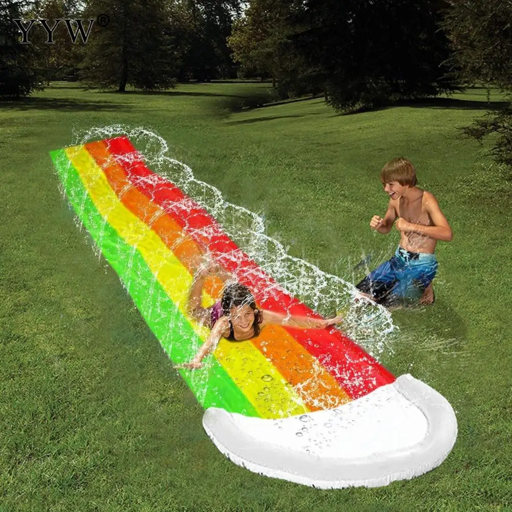 14 FT Lawn Water Slides Rainbow Slip Slide Play Center with Splash Sprinkler and Inflatable Crash Pad for Kids Summer Pool Games
14 FT Lawn Water Slides Rainbow Slip Slide Play Center with Splash Sprinkler and Inflatable Crash Pad for Kids Summer Pool Games