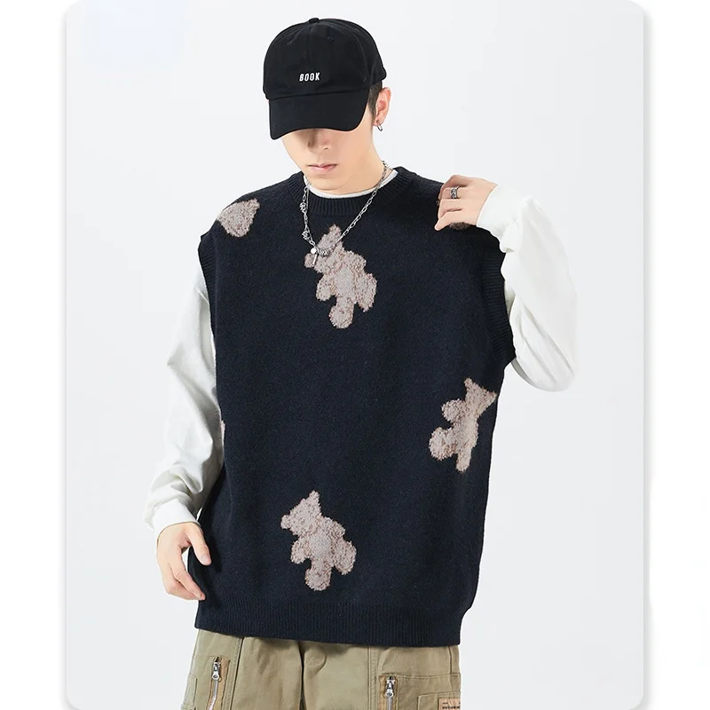 Knitted Vest Sweaters Men Women Street Hip Hop Casual Cartoons Pattern O-neck Sleeveless Sweaters Tops Autumn Harajuku Pullover
Knitted Vest Sweaters Men Women Street Hip Hop Casual Cartoons Pattern O-neck Sleeveless Sweaters Tops Autumn Harajuku Pullover