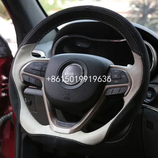 For Jeep Grand Cherokee 2012-16 DIY Hand-stitched Car Steering Wheel Cover Top White Leather Black Suede
For Jeep Grand Cherokee 2012-16 DIY Hand-stitched Car Steering Wheel Cover Top White Leather Black Suede
