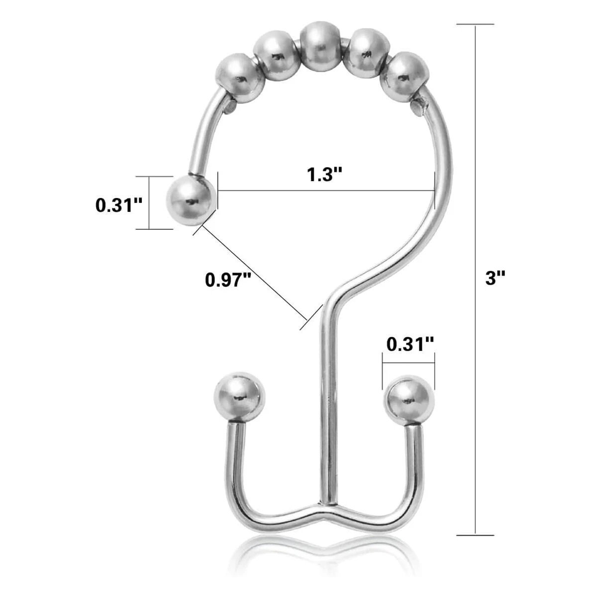 12 Pieces Curtain Hooks, Portable Household Hanging Hooks Iron Rings for Curtains, Silver
12 Pieces Curtain Hooks, Portable Household Hanging Hooks Iron Rings for Curtains, Silver