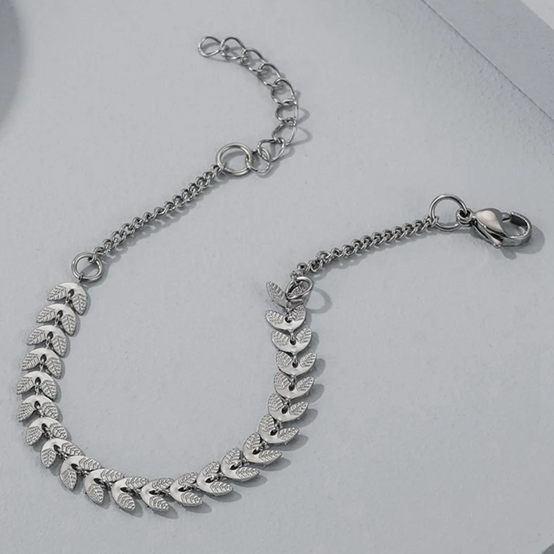 Trendy Silver Color Wheat Bracelet Elegant Woman Chain Birthday Gift Stainless steel Popular Link Bracelets
Trendy Silver Color Wheat Bracelet Elegant Woman Chain Birthday Gift Stainless steel Popular Link Bracelets