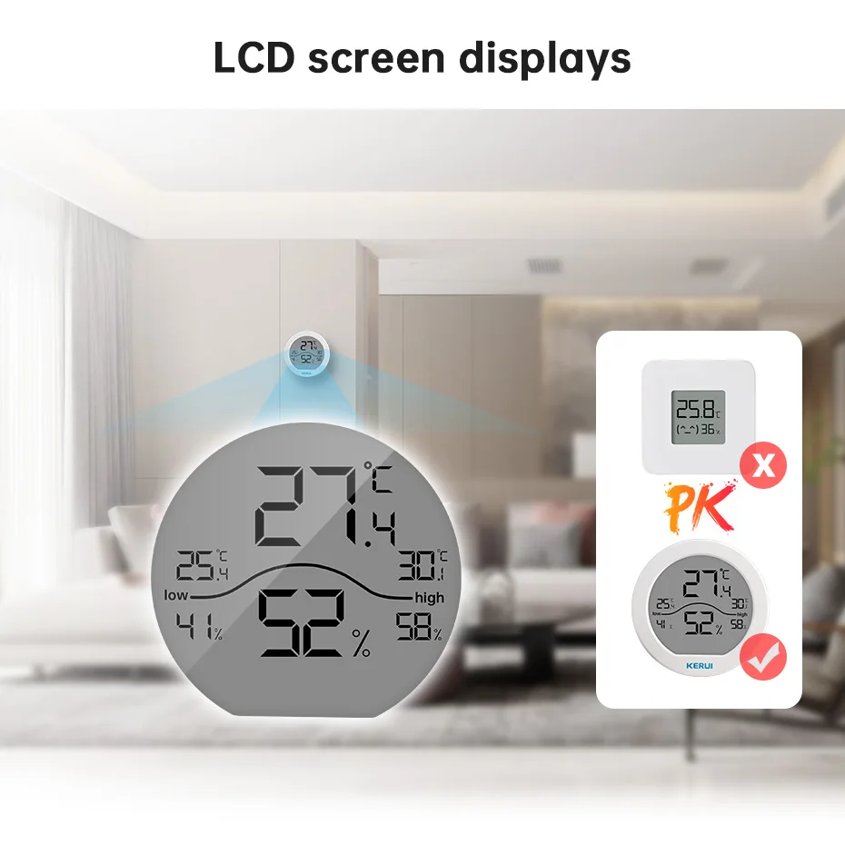 KERUI LCD электронный цифровой измеритель температуры и влажности термометр