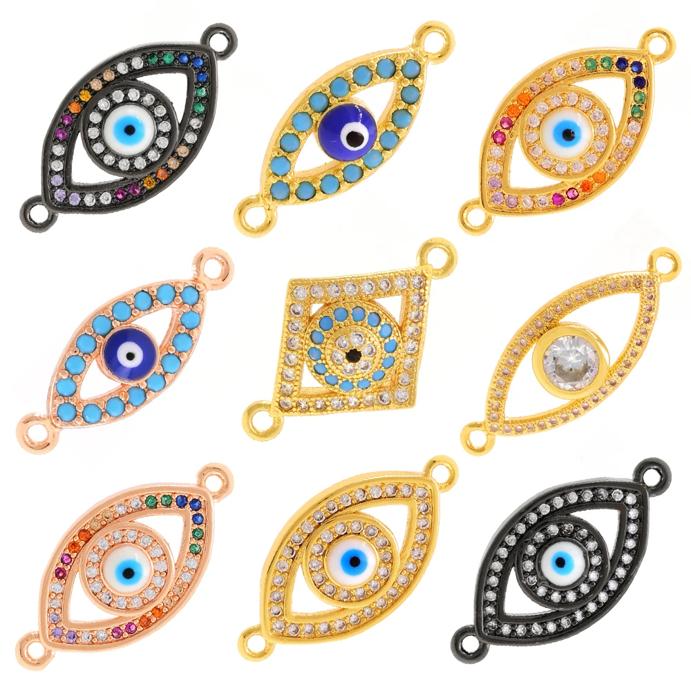 

Can DIY retro alloy pendant Turkey pendant eyes Double hanging ancient silver and bronze slanted eye jewelry accessories