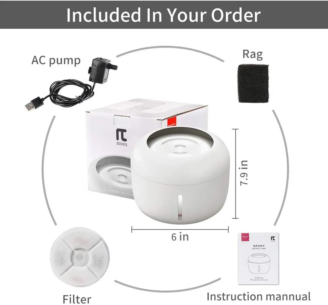 Pet Cat Fountain Drinking Water Fountain 2.5l Automatic Drinker 1 Filter Box Water Bowl Pet Dog Cats Electric USB Dispenser
Pet Cat Fountain Drinking Water Fountain 2.5l Automatic Drinker 1 Filter Box Water Bowl Pet Dog Cats Electric USB Dispenser