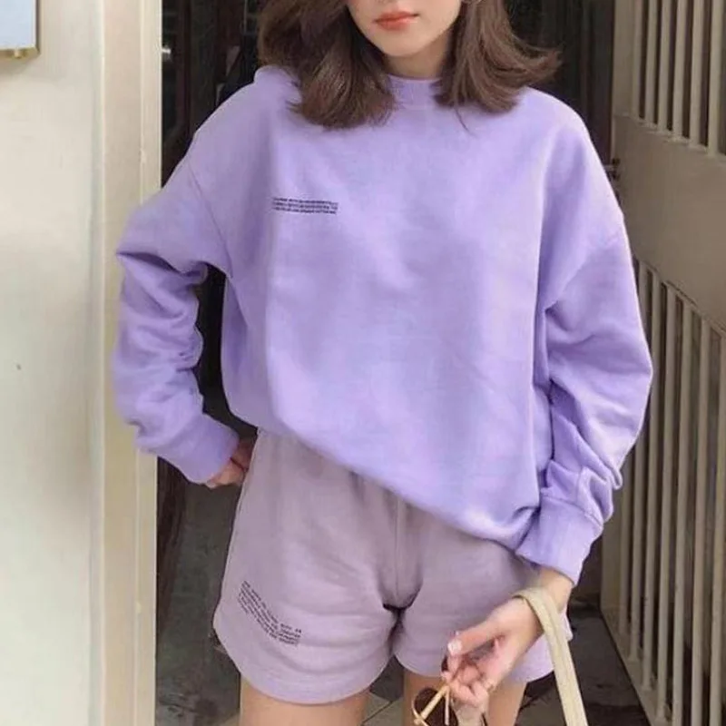 Spring Autumn Products Trendy Design Versatile Casual Long Sleeve Short Letter Sleeve Round Neck Sweater Cotton +Shorts Suit
Spring Autumn Products Trendy Design Versatile Casual Long Sleeve Short Letter Sleeve Round Neck Sweater Cotton +Shorts Suit