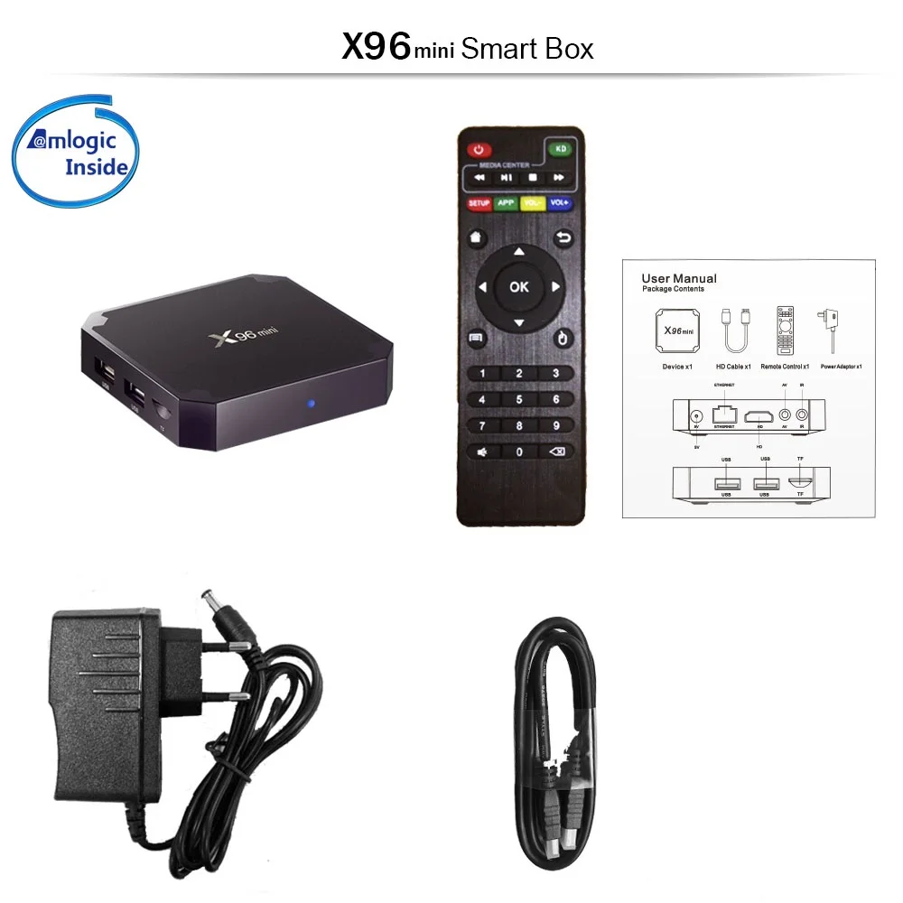 ТВ приставка X96 mini X96mini на Android 7 1 2 + 16 ГБ Amlogic S905W H.265 4K 4 ГГц Wi Fi|wifi set top box|smart tv boxsmart box