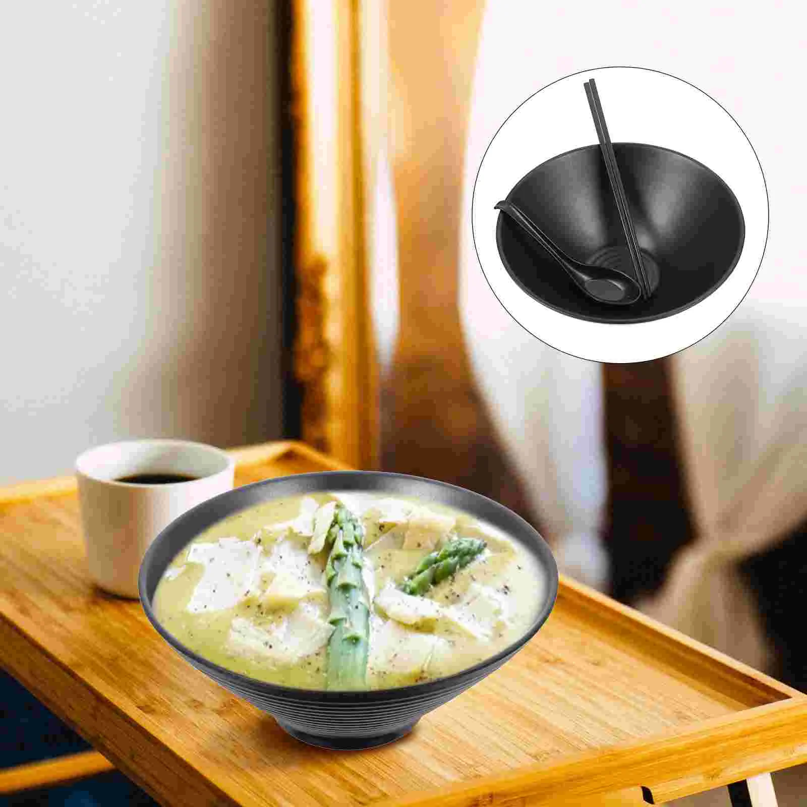 4 Sets Melamine Noodle Bowls Noodle Bowls Ramen Bowl Soup Bowl for Home (Black)
4 Sets Melamine Noodle Bowls Noodle Bowls Ramen Bowl Soup Bowl for Home (Black)