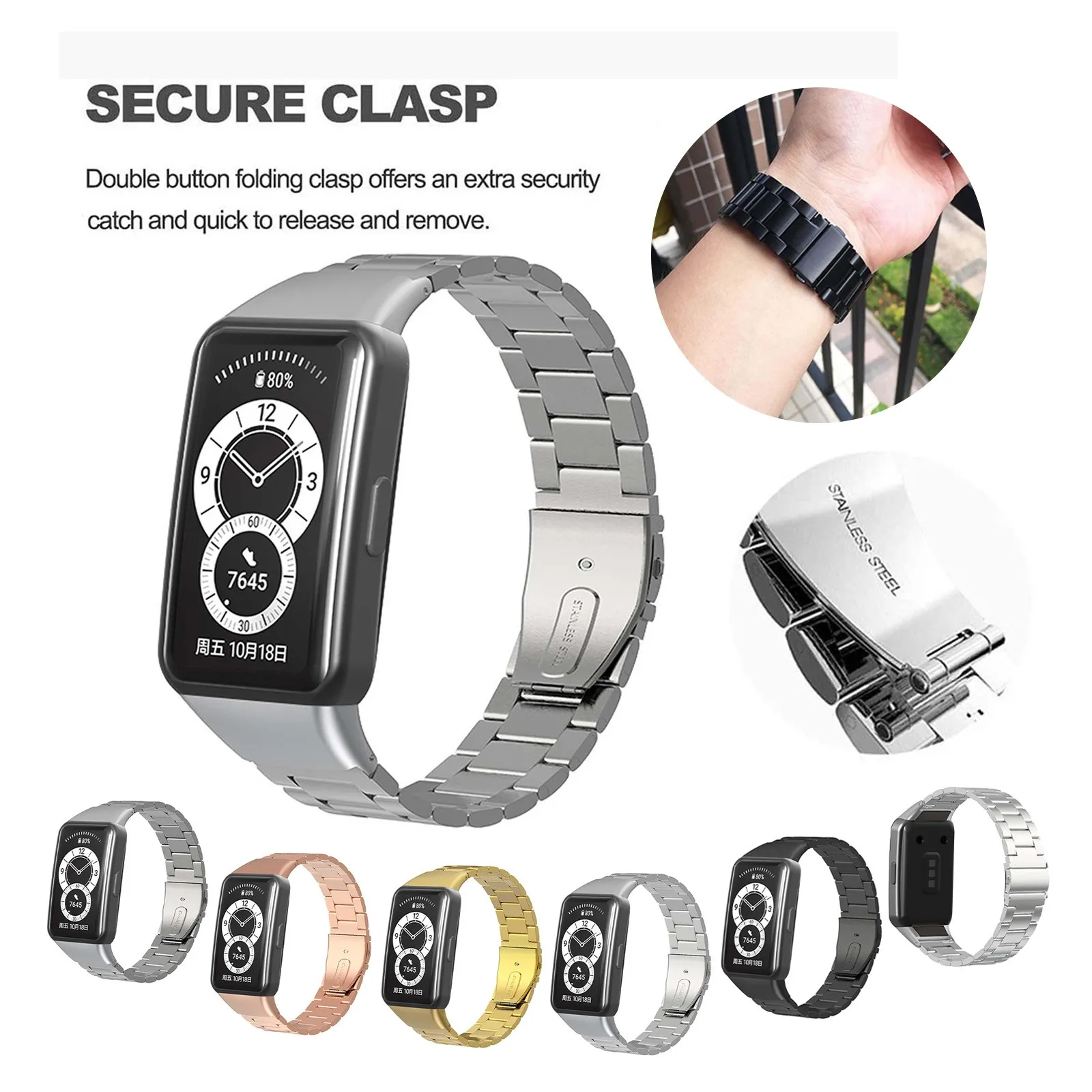 Stainless Steel Band Straps For Huawei Band 6 Wristband Bracelet Replacement Strap For Huawei Band 6 Pro/honor 6 Metal Correa
Stainless Steel Band Straps For Huawei Band 6 Wristband Bracelet Replacement Strap For Huawei Band 6 Pro/honor 6 Metal Correa