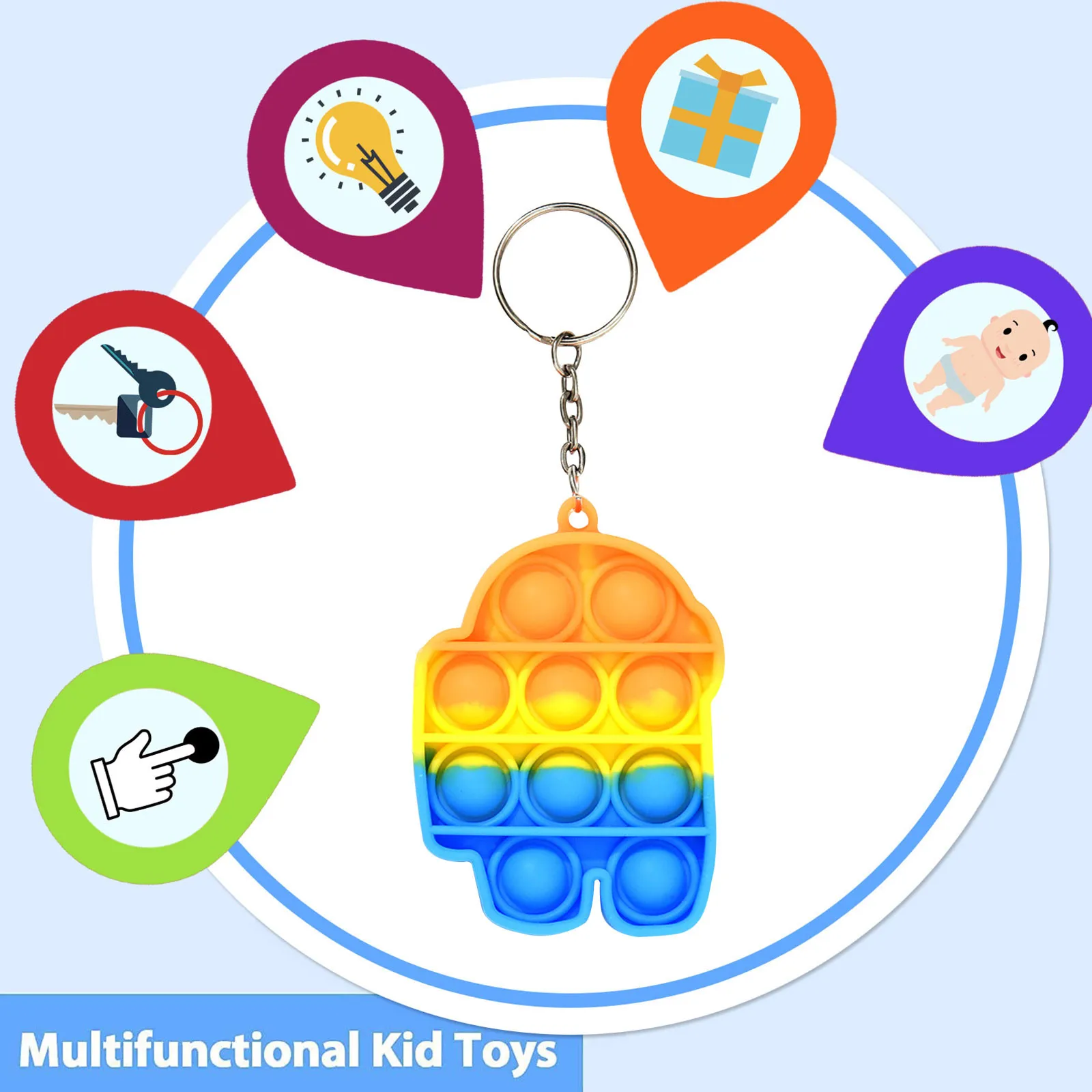 Kids Adult Gift Mini Push Bubble Sensory Toy Autism Needs Squishy Stress Reliever Toys Anti-stress popits Push Fidget Keychain
Kids Adult Gift Mini Push Bubble Sensory Toy Autism Needs Squishy Stress Reliever Toys Anti-stress popits Push Fidget Keychain