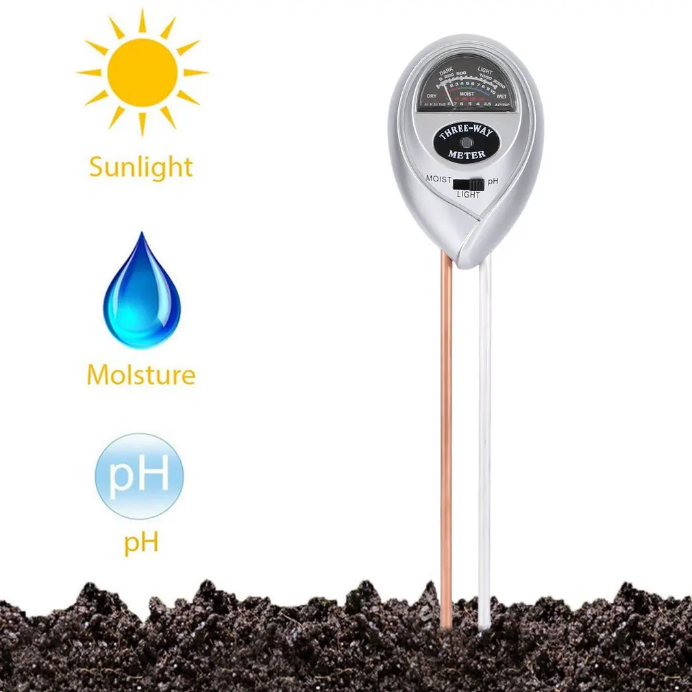 

3 In 1 Soil Hygrometer Soil Thermometer Ph Meter Moisture Meter And Sun Light Probe Multi-functional Soil Hygrometer