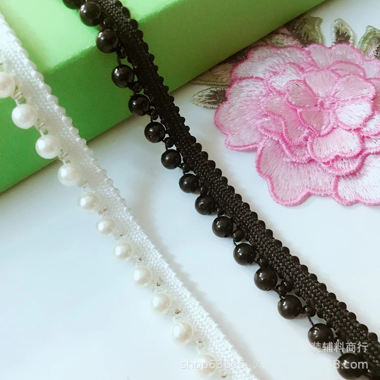 5Yards White/black Pearl Beaded Lace Trim Tape Lace Ribbon African Lace Fabric Collar Dress Sewing Garment Headdress Materials
5Yards White/black Pearl Beaded Lace Trim Tape Lace Ribbon African Lace Fabric Collar Dress Sewing Garment Headdress Materials