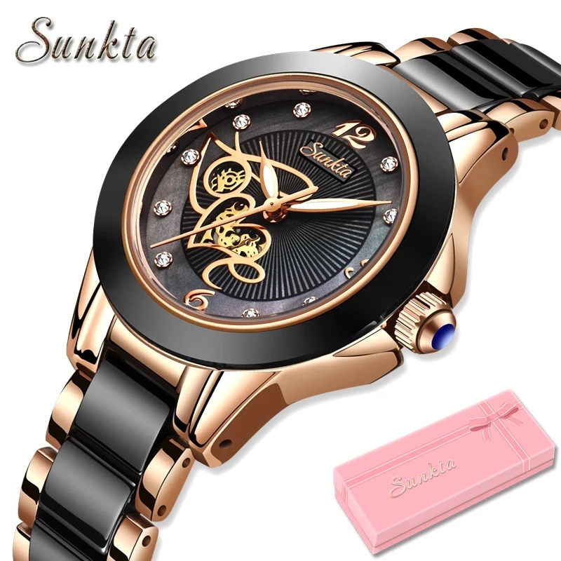 SUNKTA Diamond Surface Ceramic Strap Fashion Waterproof Women Watches Top Brand Luxury Quartz Watch Women Gift Relogio Feminino
SUNKTA Diamond Surface Ceramic Strap Fashion Waterproof Women Watches Top Brand Luxury Quartz Watch Women Gift Relogio Feminino