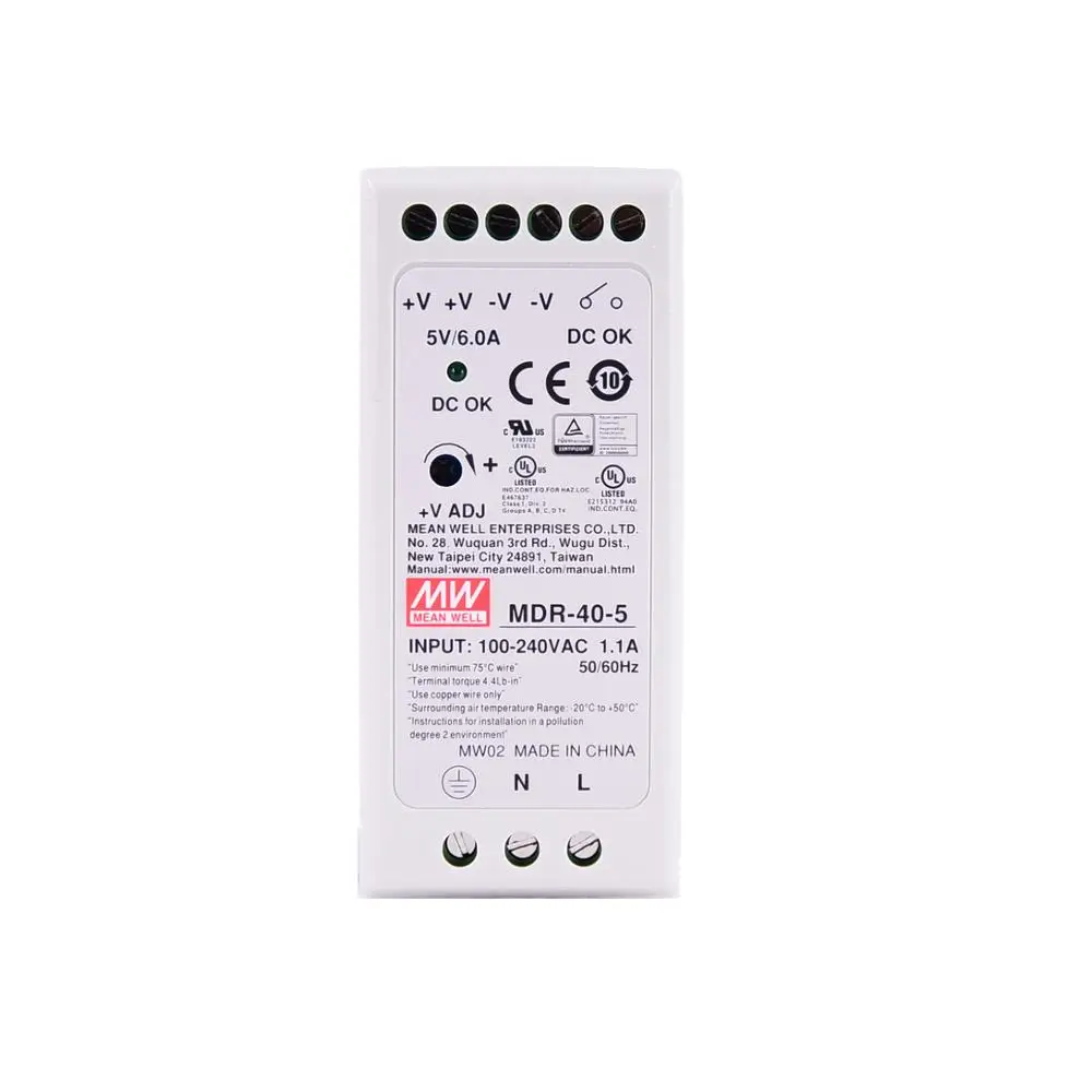 Оригинал Mean Well MDR-40-5 DC 5 В 6A 30 Вт meanwell один выход промышленный din-рейку источник питания
Оригинал Mean Well MDR-40-5 DC 5 В 6A 30 Вт meanwell один выход промышленный din-рейку источник питания