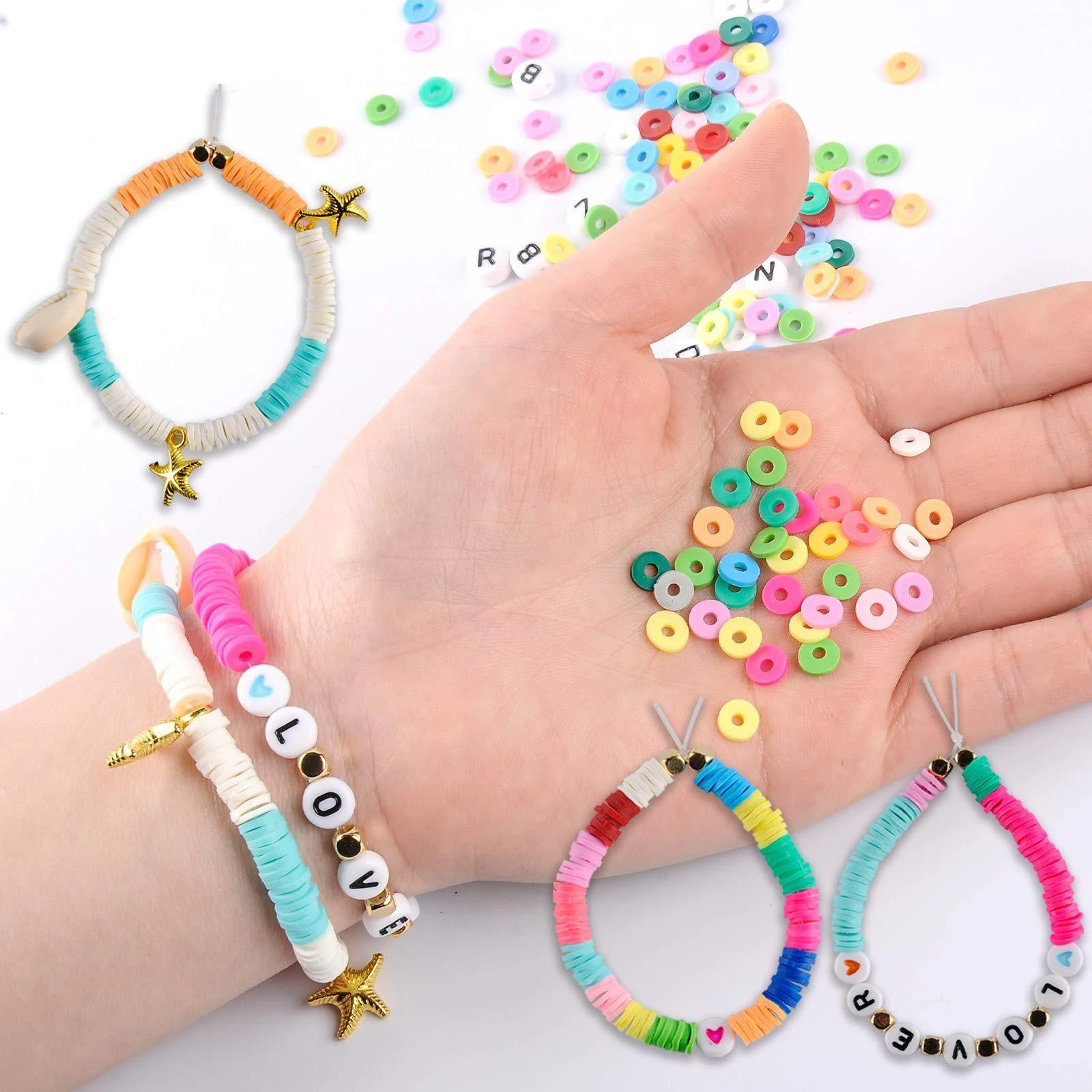 1 Box Flat Round Polymer Clay Beads Set For DIY Bracelet Necklace Chip Disk Loose Spacer Beads Jewelry Making Kit
1 Box Flat Round Polymer Clay Beads Set For DIY Bracelet Necklace Chip Disk Loose Spacer Beads Jewelry Making Kit