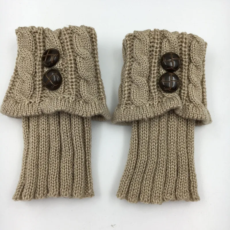 

1 Pair 2019 Women Short Button Crochet Leg Warmers Winter Fall Knit Boot Cuffs Socks Boots Cuff Leg Warmers Boot Toppers Gaiters