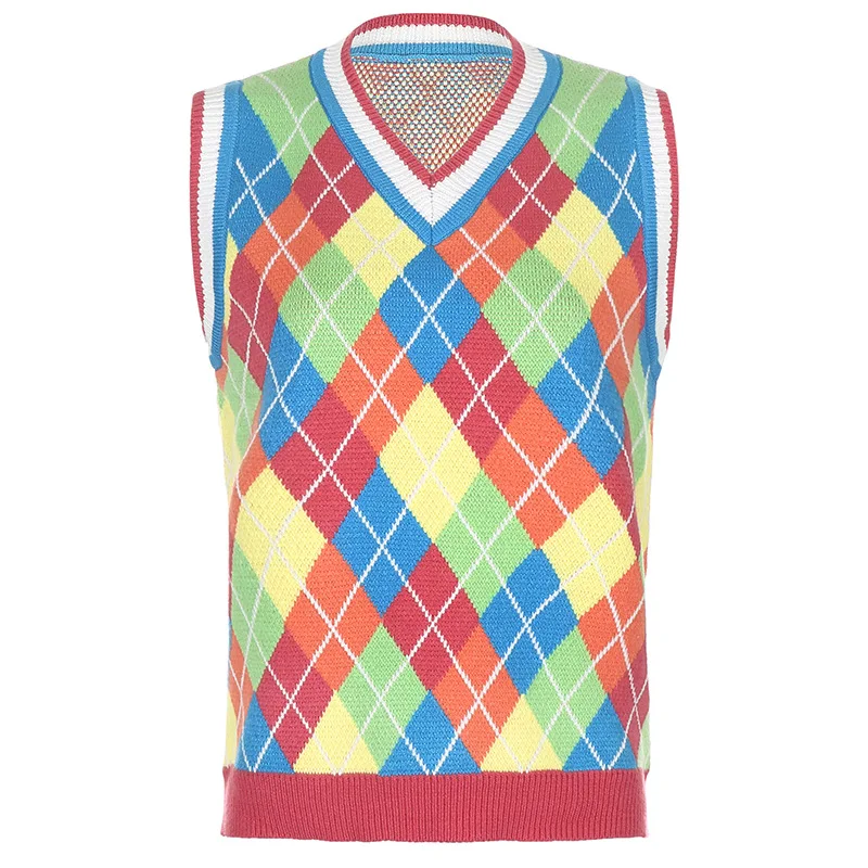Darlingaga Fashion Argyle Woman Sweaters Vest 2020 Sleeveless Loose Knitted Pullover Autumn Preppy Style Sweater Plaid Knitwears
Darlingaga Fashion Argyle Woman Sweaters Vest 2020 Sleeveless Loose Knitted Pullover Autumn Preppy Style Sweater Plaid Knitwears