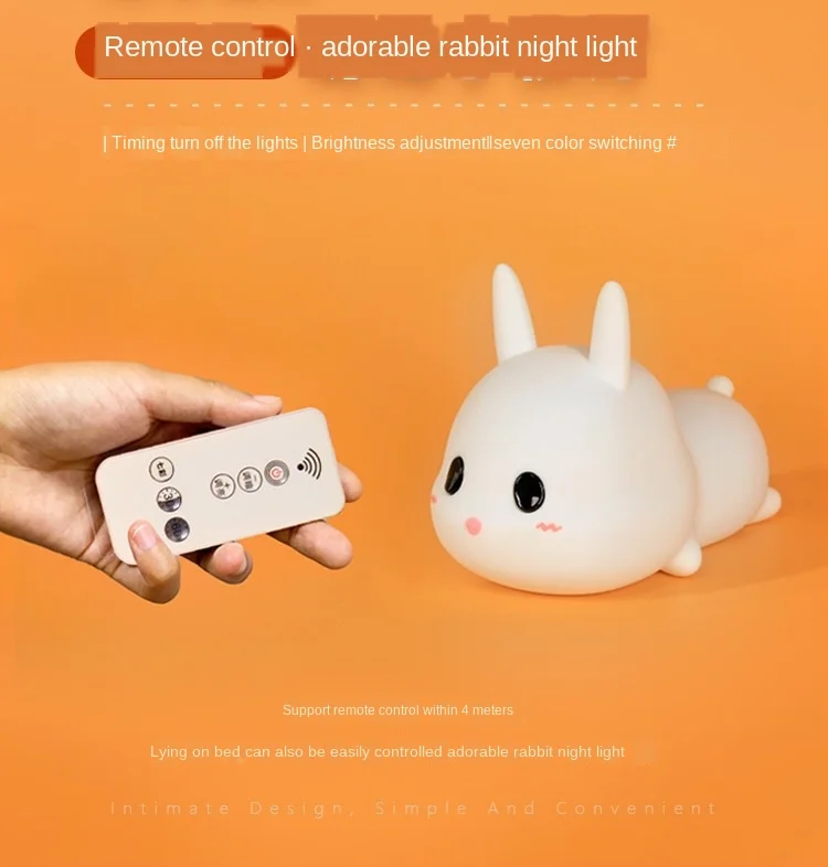 Rabbit Night Lamp LED Night Light Touch Sensor Battery Waterdrop Silicone Bedroom Lamp Soft Toy for Children Baby Christmas Gift
Rabbit Night Lamp LED Night Light Touch Sensor Battery Waterdrop Silicone Bedroom Lamp Soft Toy for Children Baby Christmas Gift