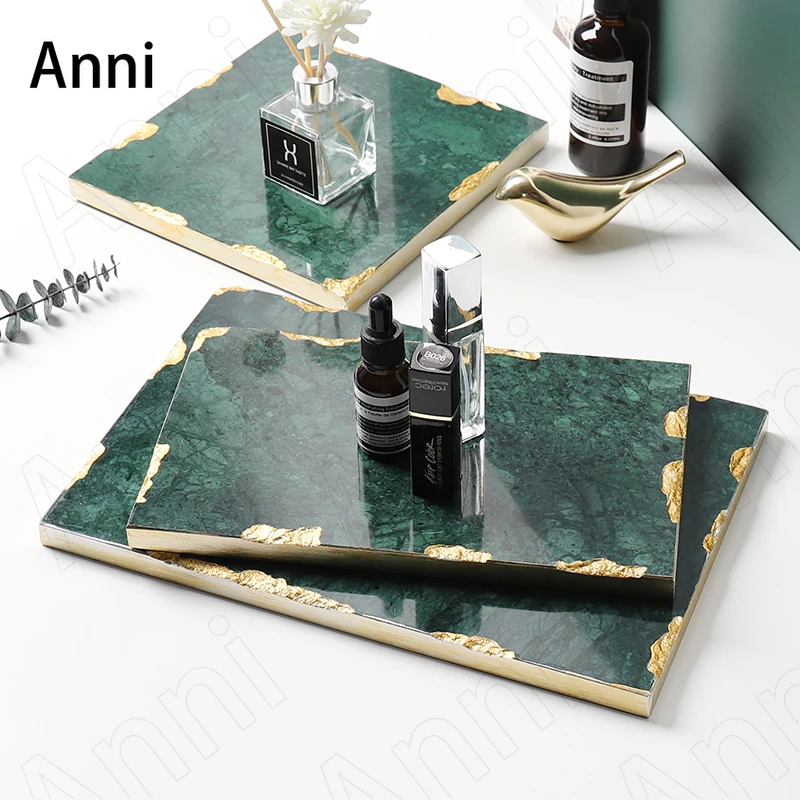 Gold Inlay Natural Marble Trays Decorative European Household Bathroom Accessories Storage Tray Jewelry Cosmetics Display Plates
Gold Inlay Natural Marble Trays Decorative European Household Bathroom Accessories Storage Tray Jewelry Cosmetics Display Plates