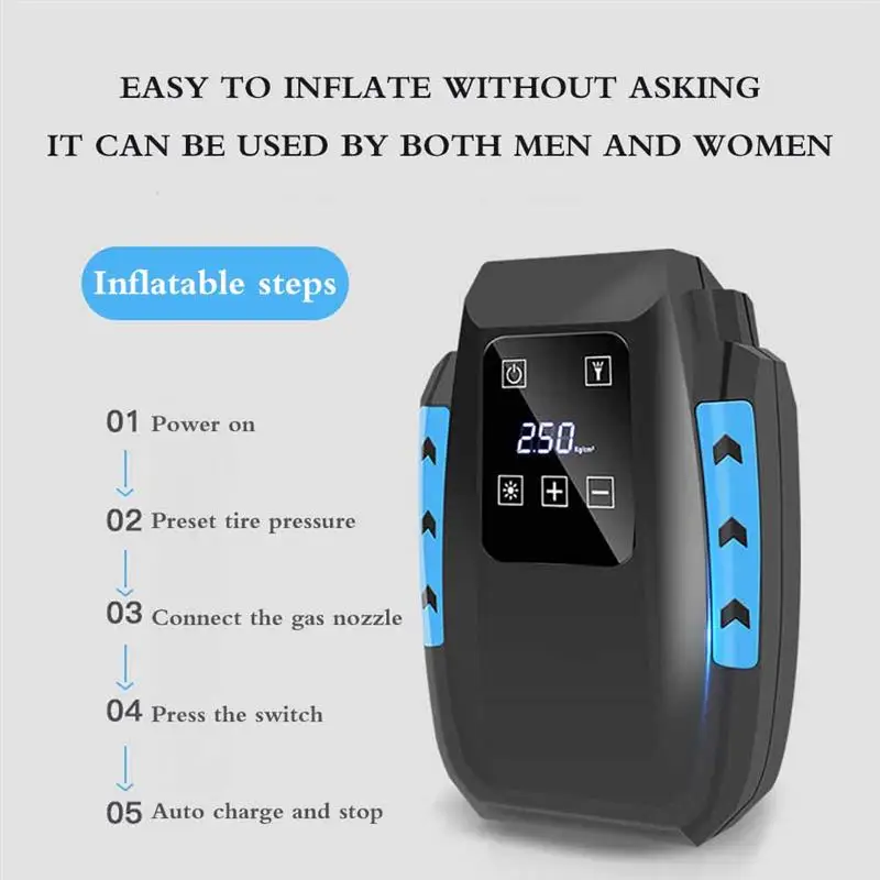 12V 120W Digital Display Auto Tire Inflator Mini Portable Air Compressor Pump for Car Motorcycles Bicycles Balls Swimming Rings
12V 120W Digital Display Auto Tire Inflator Mini Portable Air Compressor Pump for Car Motorcycles Bicycles Balls Swimming Rings