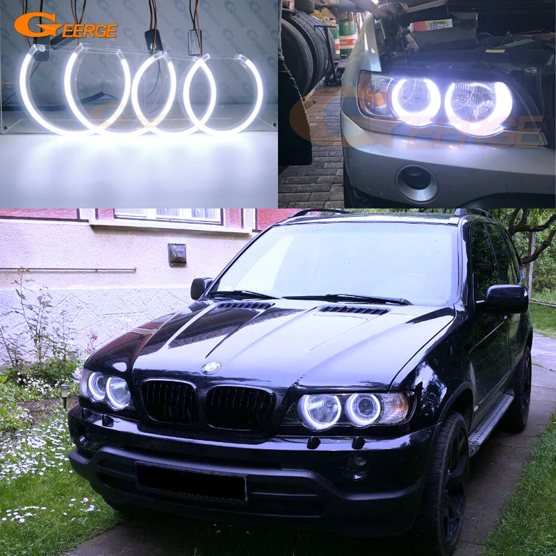 Кольца для BMW X5 E53 2000 2001 2003 2004 2005 2006 отличные ультраяркие COB led ангельские глазки